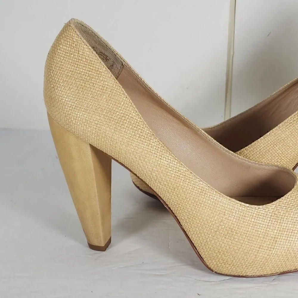 Loeffler Randall Women's Esther US 7,5 B Raffia Pumps Heels Shoes
